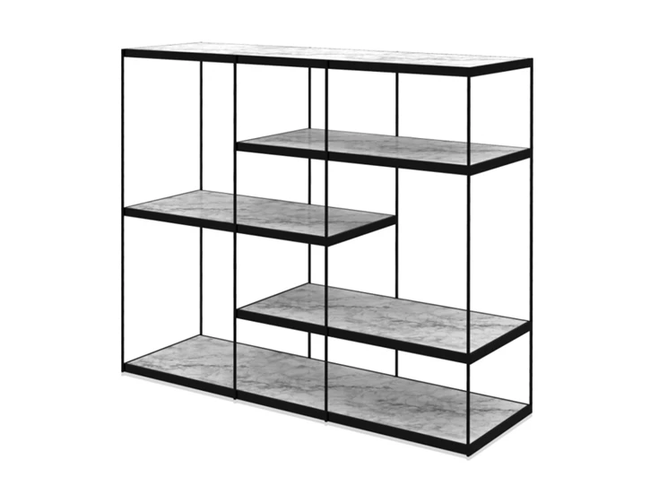 Laag boekenrek Outline 01 glanzend keramiek PR-Living