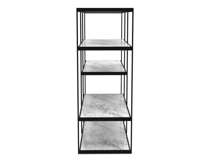 Zijkant Laag boekenrek Outline 01 glanzend keramiek PR-Living