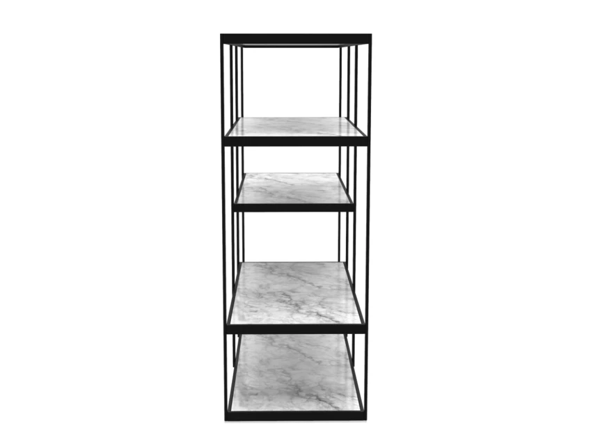 Zijkant Laag boekenrek Outline 01 glanzend keramiek PR-Living