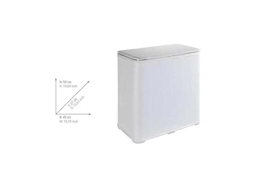 Wasmand Wanda- 65l- wit- afmetingen