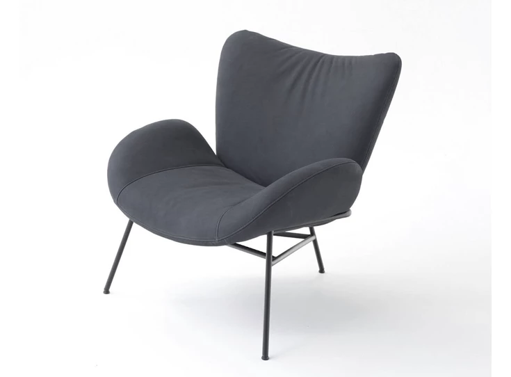 Bijzetzetel Mellow leder Moome by Indera schuin