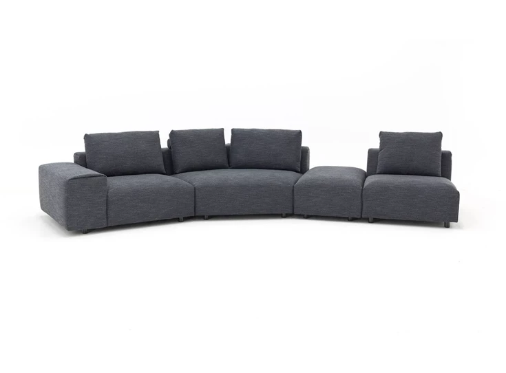 Poef midden Afgeschuinde Salon Otis stof Moome by Indera