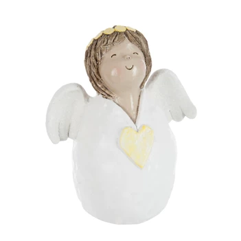 62555 Jolipa J-Line Beeldje Engel L Wit/Geel