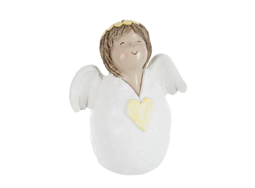 62555 Jolipa J-Line Beeldje Engel L Wit/Geel
