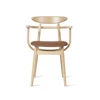Front Armstoel Teo Natural Oak Upholstered Chestnut Vincent Sheppard