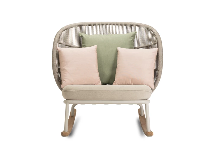 vooraanzicht Schommelstoel Kodo Rocking Chair combi 1 Dune White Almond Vincent Sheppard