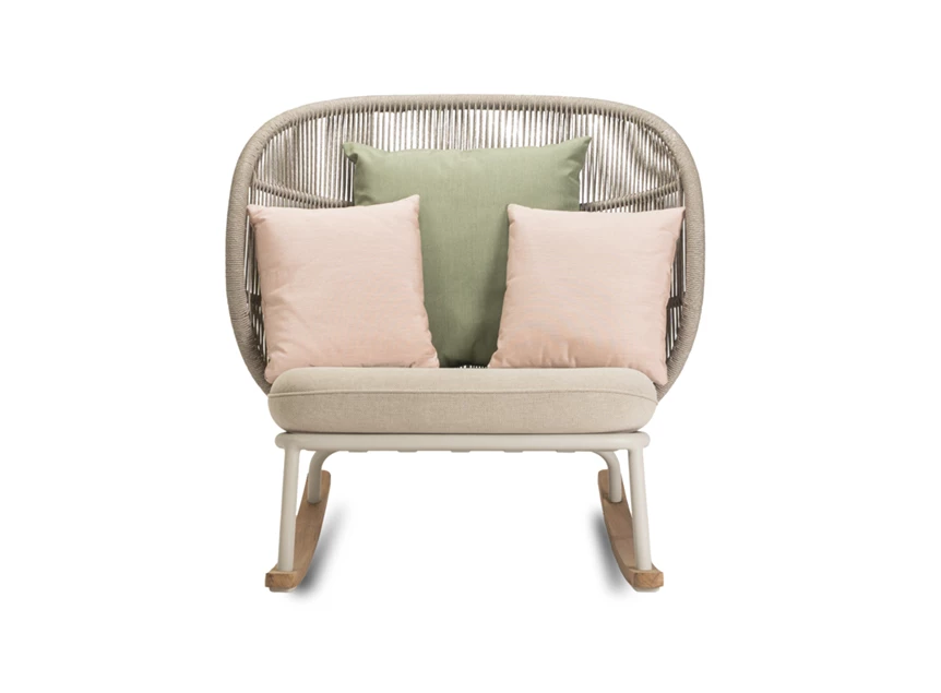 vooraanzicht Schommelstoel Kodo Rocking Chair combi 1 Dune White Almond Vincent Sheppard