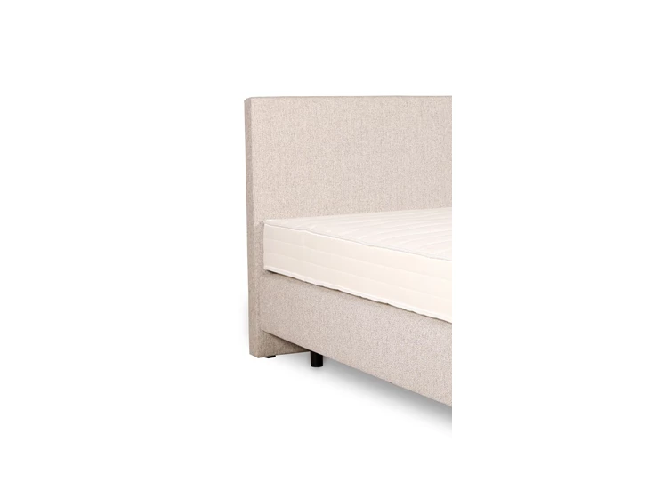 Boxspring Recor Bedding Ciro oesterwit Cube box vlak detail - schuin aanzicht