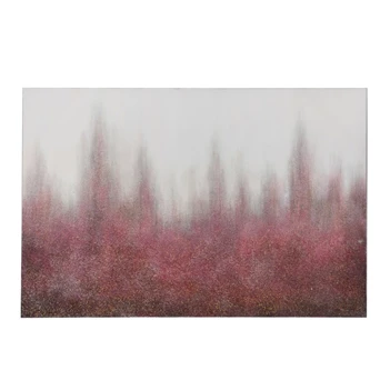 96905 J-line Jolipa schilderij flits canvas/hout bordeaux/gebroken wit