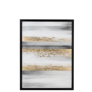 96902 J-line Jolipa schilderij lijnen zwart/wit/goud