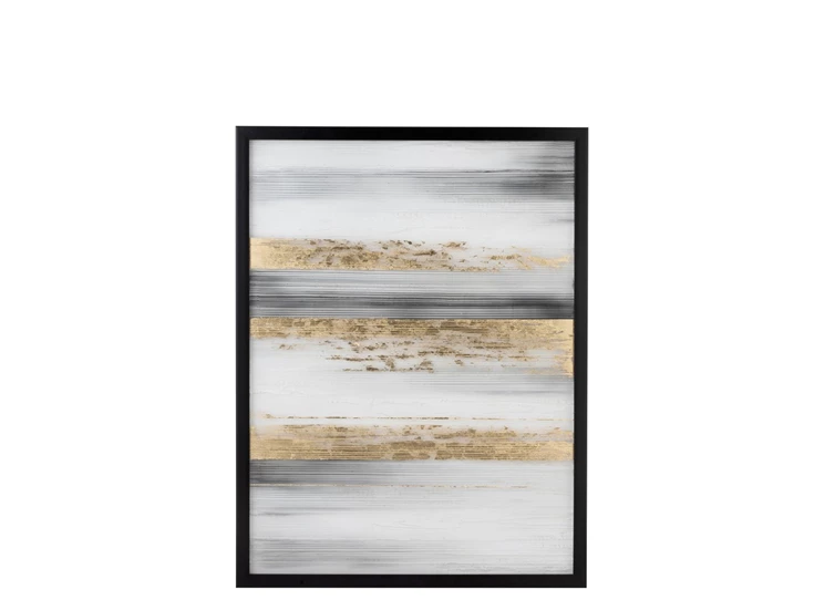 96902 J-line Jolipa schilderij lijnen zwart/wit/goud