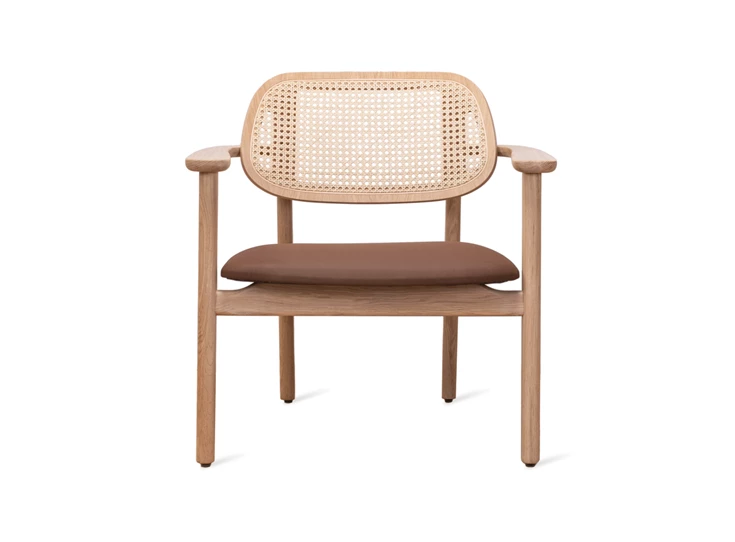 Front Bijzetzetel Titus Lounge Chair Natural Oak Chestnut Vincent Sheppard