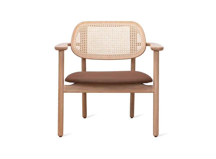 Front Bijzetzetel Titus Lounge Chair Natural Oak Chestnut Vincent Sheppard