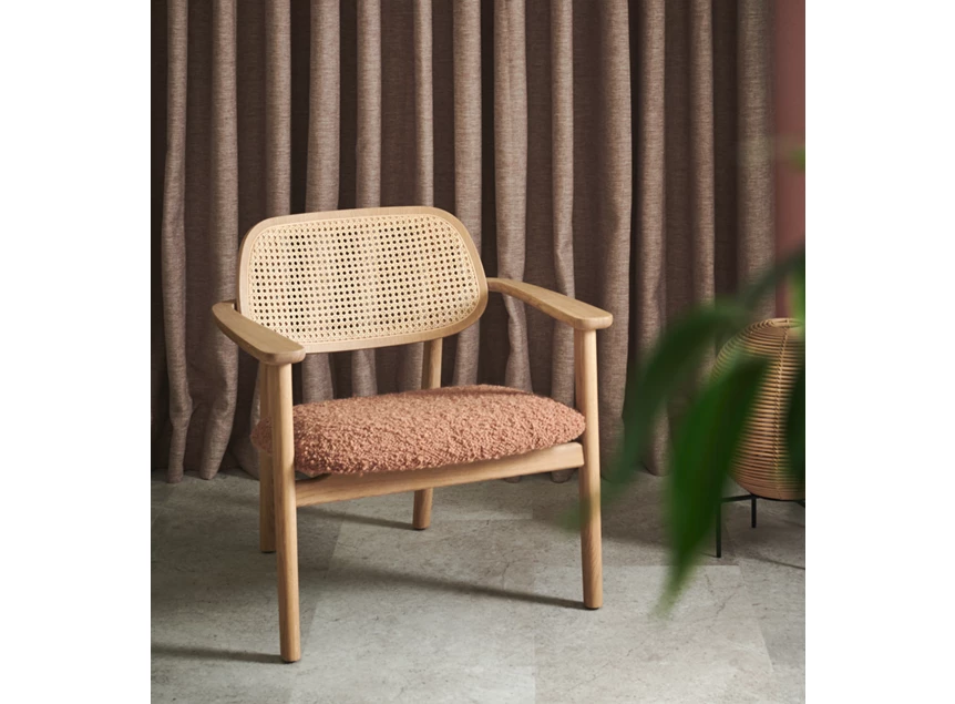 Bijzetzetel Titus Lounge Chair Natural Oak Bouclé Vincent Sheppard