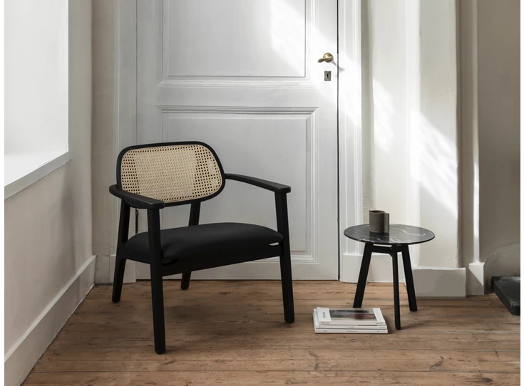 Scandinavisch Bijzetzetel Titus Lounge Chair Black Oak Vincent Sheppard