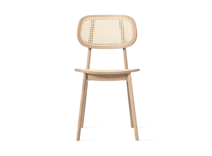 Front Stoel Titus Dining Chair Natural Oak Cane Seat Vincent Sheppard