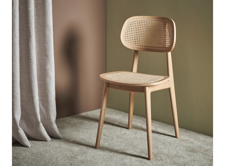 Zijkant Stoel Titus Dining Chair Natural Oak Cane Seat Vincent Sheppard