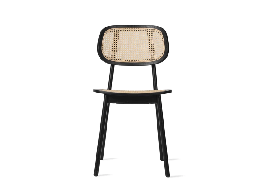 Front Stoel Titus Dining Chair Black Oak Cane Seat Vincent Sheppard