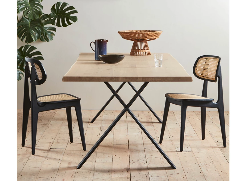 Sfeerfoto Stoel Titus Dining Chair Black Oak Cane Seat Vincent Sheppard