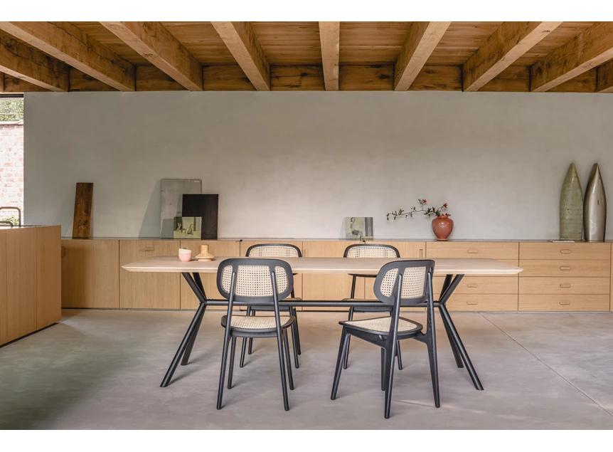 Achterkant Stoel Titus Dining Chair Black Oak Cane Seat Vincent Sheppard