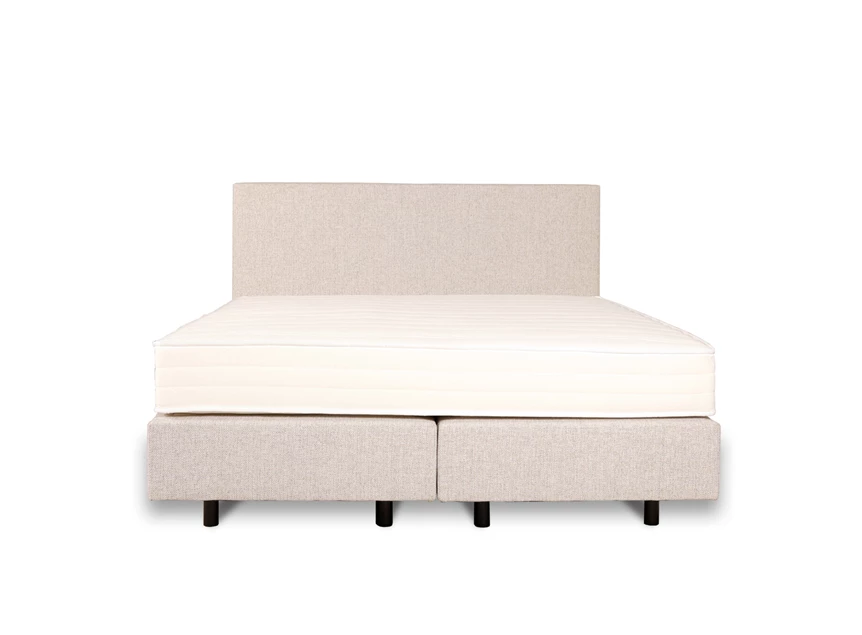 Boxspring Recor Bedding Ciro oesterwit Cube box vlak 140cm - recht aanzicht