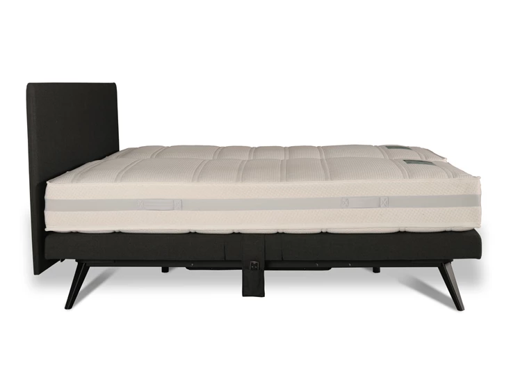 My Nox Stretto SY2 duo Torino stof Natté 10030 sooty nat poot metaal zwart 22cm zijkant dicht