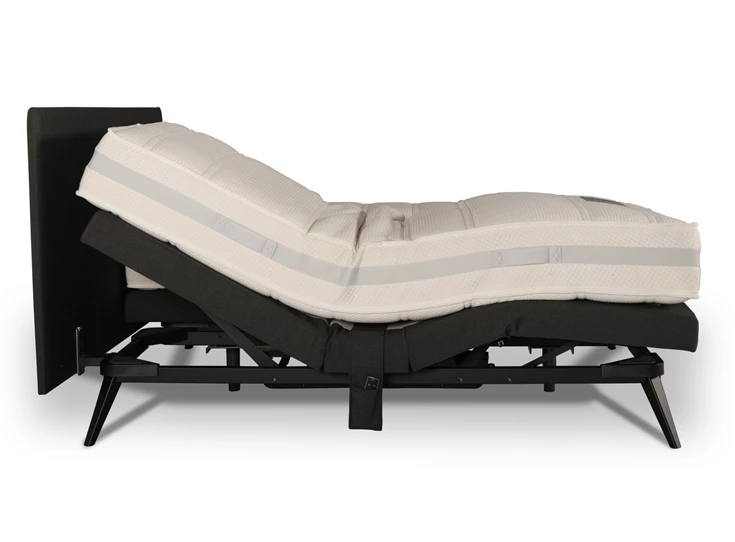 My Nox Stretto SY2 duo Hoofbord Torino Natté nat poot metaal zwart 22cm zijkant open