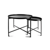 825123 patio set van 2 bijzettafels s&p zwart metaal rond salt and pepper