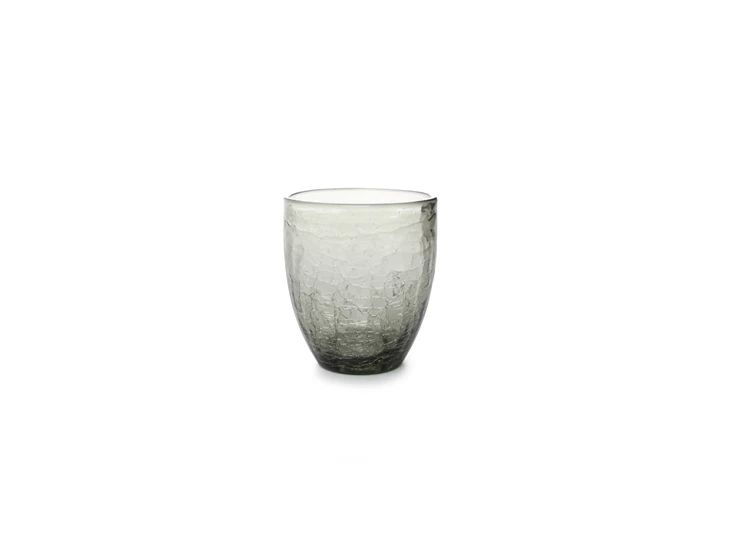 Glas 0.25cl- grijs- crackle- 169100