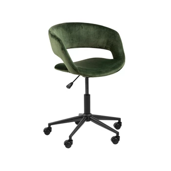 Bureaustoel Grace groene stof 85303 actona armleuning stof schuin vooraanzicht
