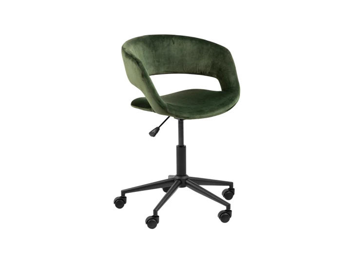 Bureaustoel Grace groene stof 85303 actona armleuning stof schuin vooraanzicht