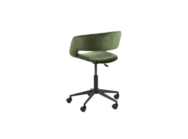 Bureaustoel Grace groene stof 85303 actona armleuning stof schuin achteraanzicht