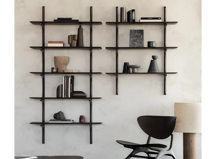 Sfeerfoto Wandrek Mahogany Pi Dark Brown Wall Shelf 29789 Ethnicraft