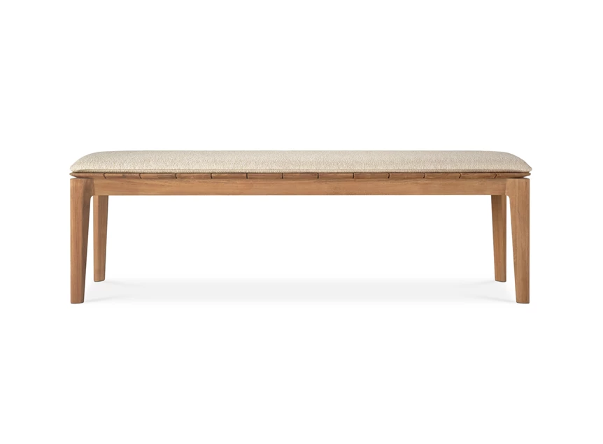Front Eetkamerbank Teak Bok Outdoor Bench Natural Fabric 10388 Ethnicraft