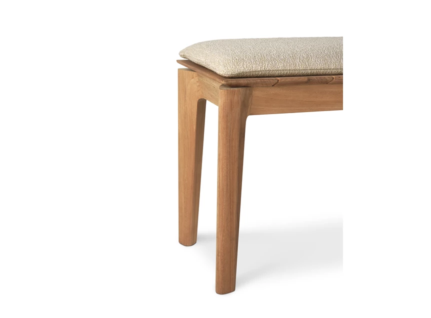 Zijkant Eetkamerbank Teak Bok Outdoor Bench Natural Fabric 10388 Ethnicraft
