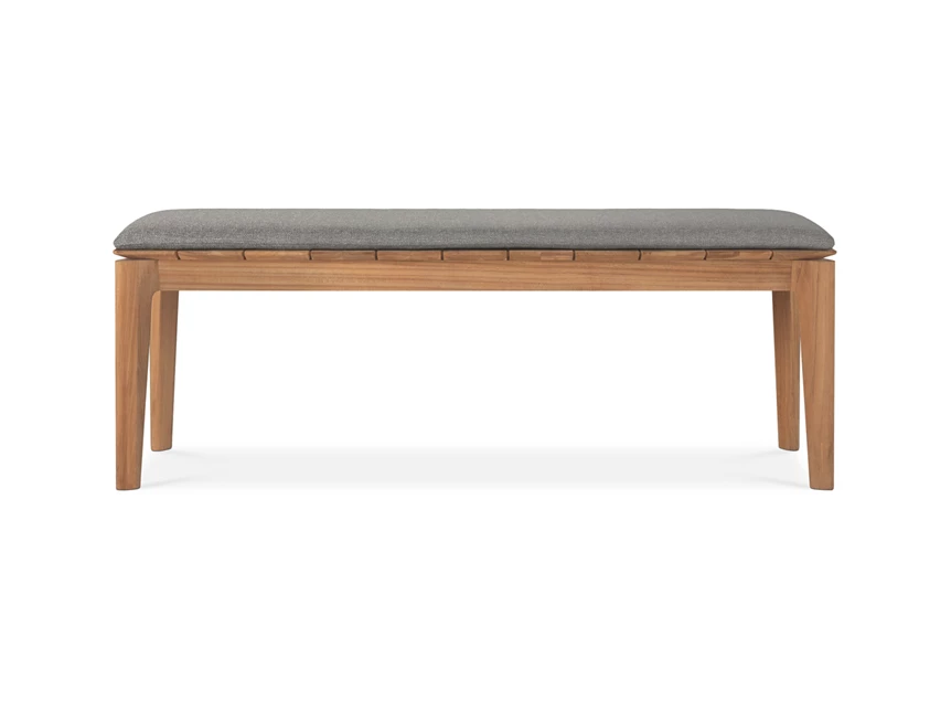 Front Eetkamerbank Teak Bok Outdoor Bench Mocha Fabric 10382 Ethnicraft