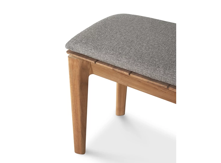 Bovenkant Eetkamerbank Teak Bok Outdoor Bench Mocha Fabric 10382 Ethnicraft