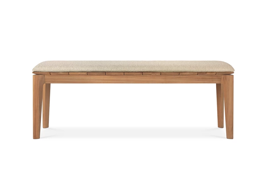 Front Eetkamerbank Teak Bok Outdoor Bench Natural Fabric 10383 Ethnicraft