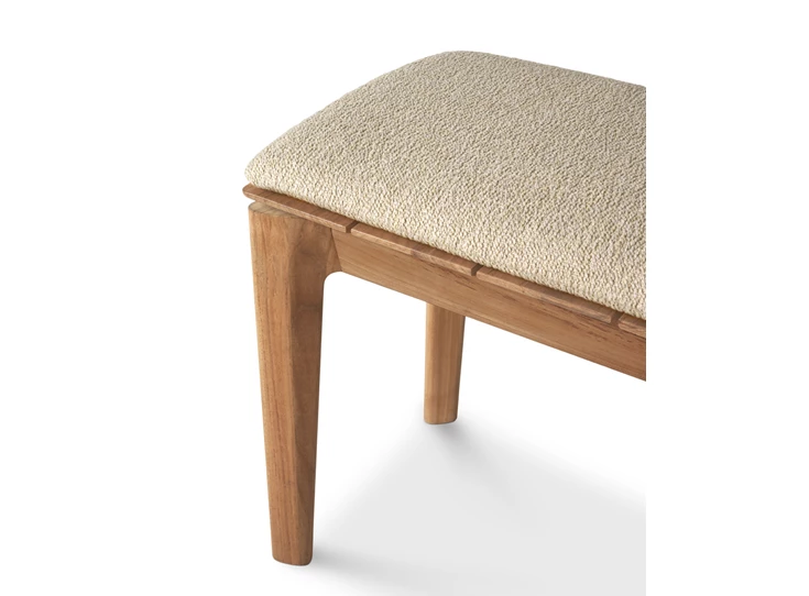 Bovenkant Eetkamerbank Teak Bok Outdoor Bench Natural Fabric 10383 Ethnicraft