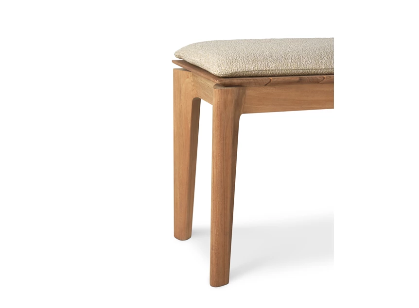 Zijkant Eetkamerbank Teak Bok Outdoor Bench Natural Fabric 10383 Ethnicraft