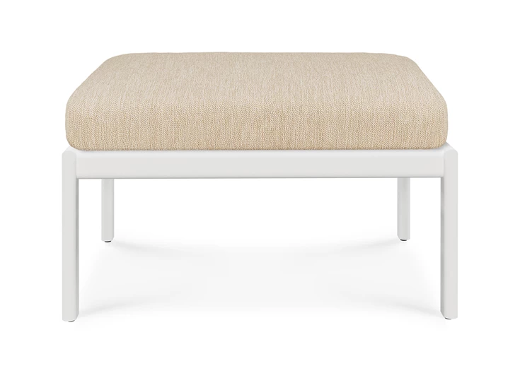 Front Voetensteun Jack Outdoor Footstool Aluminium White Natural 60147 Ethnicraft