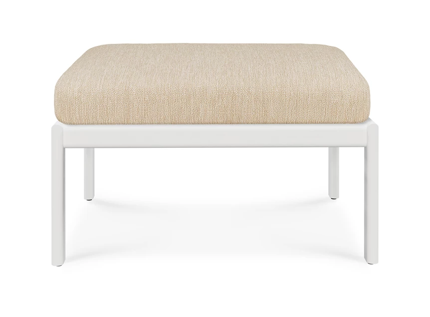 Front Voetensteun Jack Outdoor Footstool Aluminium White Natural 60147 Ethnicraft