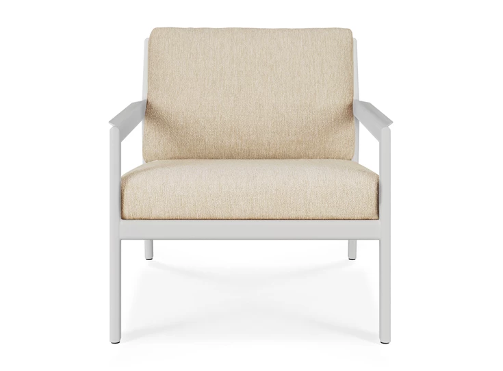 Front Bijzetzetel Jack Outdoor Lounge Chair Aluminium White Natural 60152 Ethnicraft