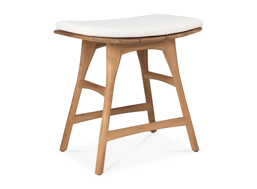 Krukje Teak Osso Outdoor Stool Off White 10356 Ethnicraft