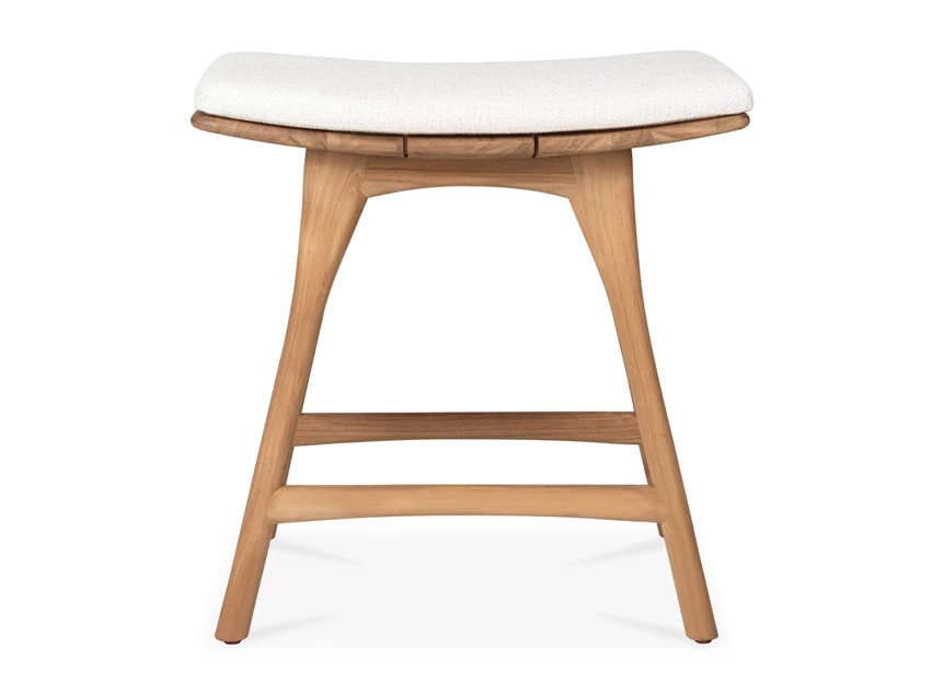 Front Krukje Teak Osso Outdoor Stool Off White 10356 Ethnicraft