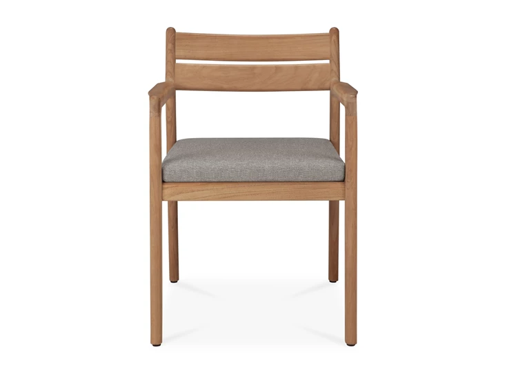 Front Armstoel Teak Jack Outdoor Dining Chair Mocha 10372 Ethnicraft