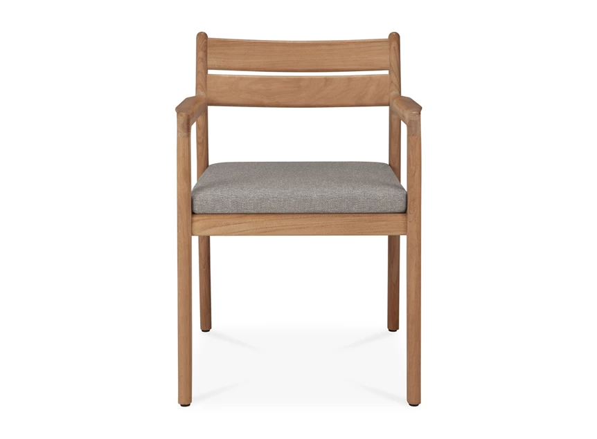 Front Armstoel Teak Jack Outdoor Dining Chair Mocha 10372 Ethnicraft