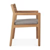 Zijkant Armstoel Teak Jack Outdoor Dining Chair Mocha 10372 Ethnicraft