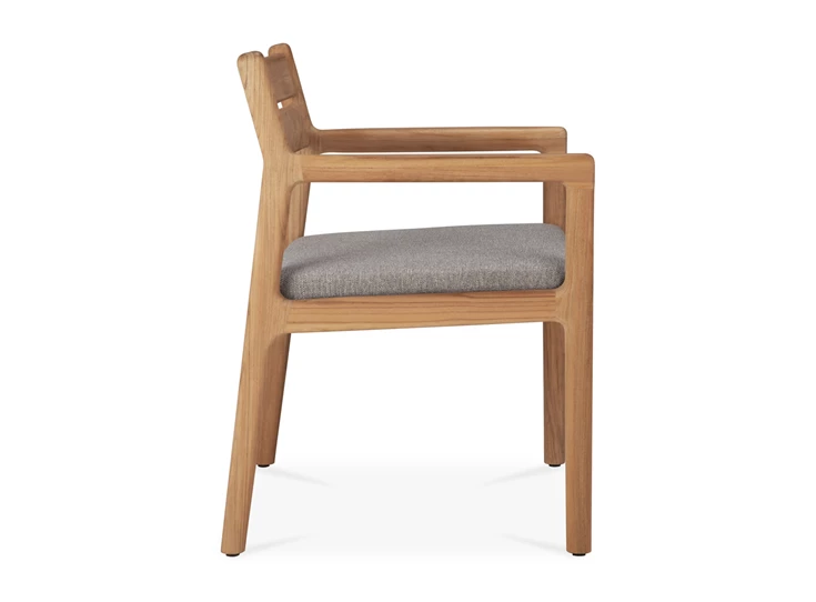 Zijkant Armstoel Teak Jack Outdoor Dining Chair Mocha 10372 Ethnicraft