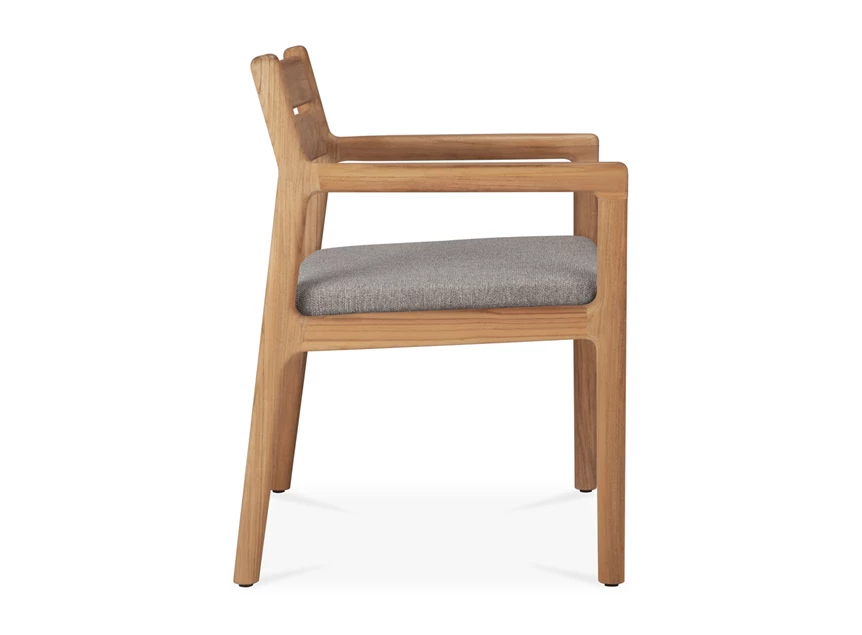 Zijkant Armstoel Teak Jack Outdoor Dining Chair Mocha 10372 Ethnicraft